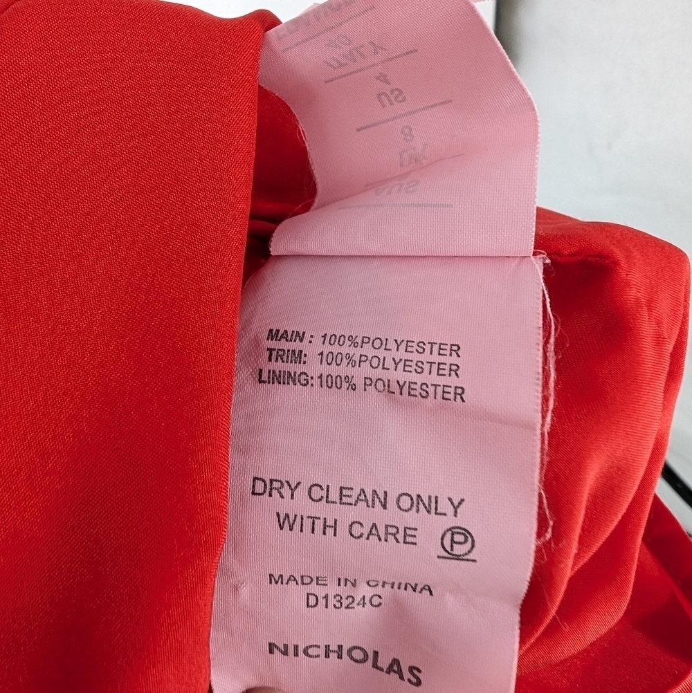 NICHOLAS BHLDN Amina Midi Dress Flounce Poppy Red 4 - Picture 10 of 12